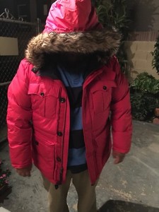 red winter jacket mens