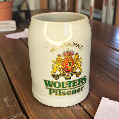 BEER MUG STONEWARE HOFBRÄUHAUS WOLTERS PILSENER 0.5 L HUMPEN BRAUNSCHWEIG