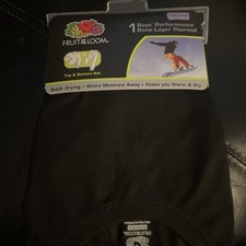 Fruit of the Loom Boys Performance Base Layer Thermal Top and Bottom Black XL