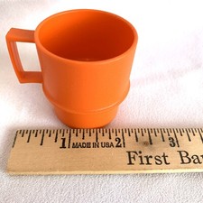 Vintage Tupperware Tuppertoy Mini Coffee Mug 2  Cup Harvest Orange Toy Dishes