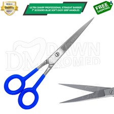 Hair Cutting Shears Barber Scissor 7" Ultra Sharp Blue PVC Handle German Grade