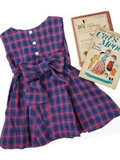 Vintage 50s Child's Plaid Dress With Circle Skirt