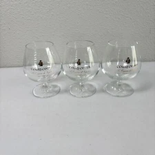 Courvoisier Le Cognac de Napoleon France Ribbed Snifters Glasses Brandy Set of 3