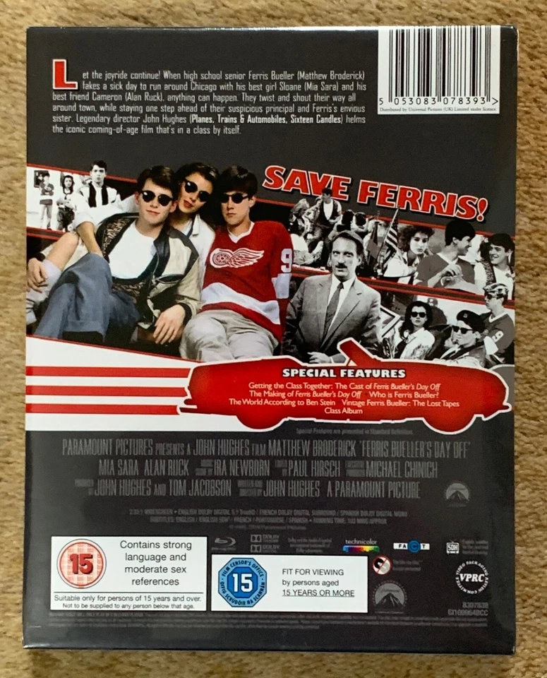 Ferris Bueller’s Day Off (1986) Steelbook Blu-ray BRAND NEW & SEALED - Image 2 of 3