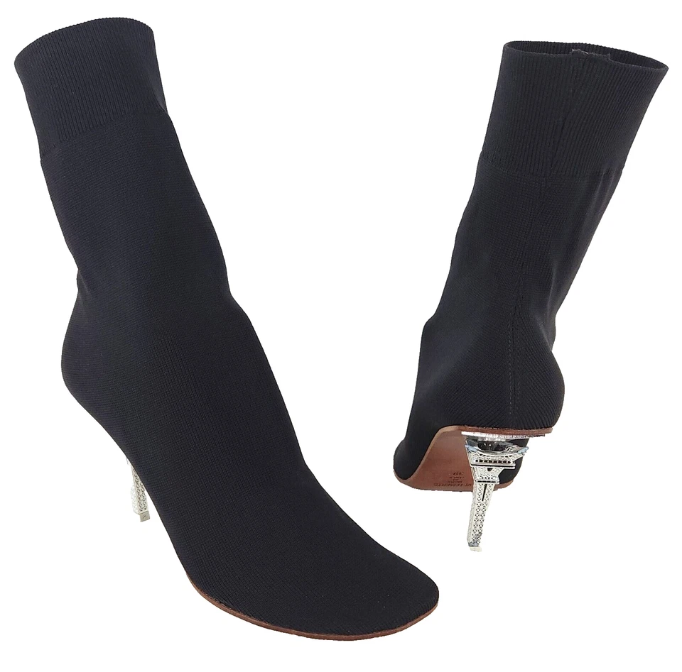 Botas Calcetín Torre Eiffel Vetements 39 EE. UU. 8,5 Mujer Negras ASIS Foto 3 de 4