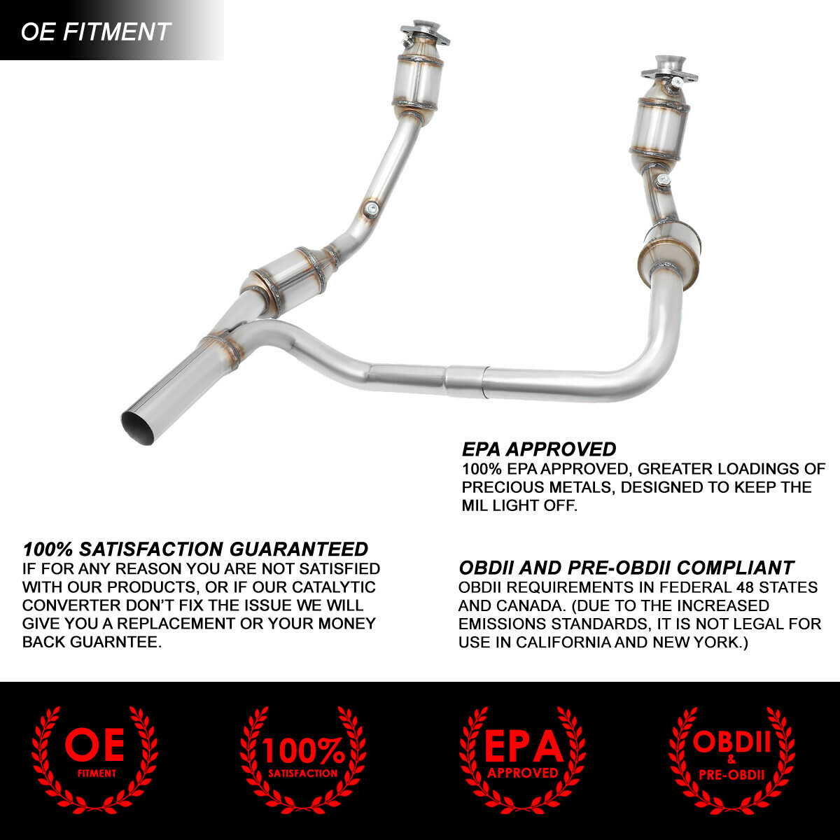 FOR 0709 JEEP WRANGLER JK 3.8L STAINLESS STEEL CATALYTIC CONVERTER