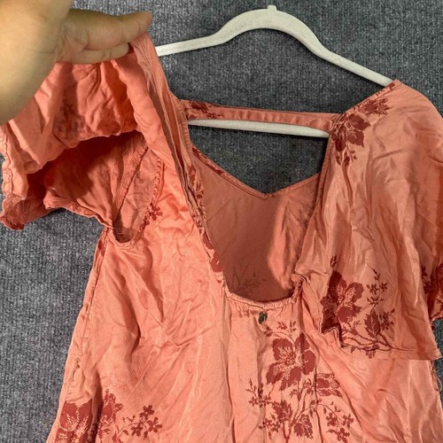 Mini abito Billabong piccolo rosa sottile flutter floreale manica corta linea ad A - Foto 5 di 14