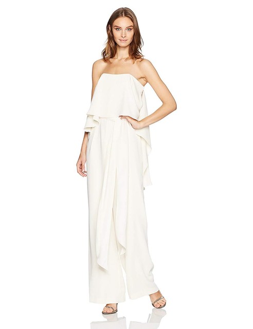 halston strapless jumpsuit