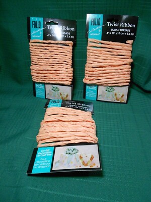 The Folio Collection by Amscan 3 Packs of Twist Ribbon - Peach