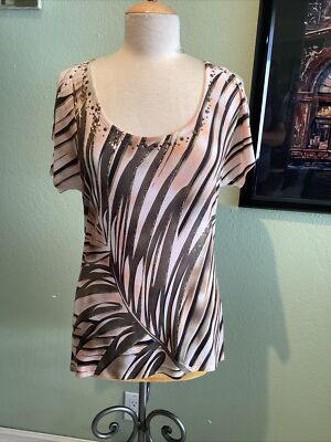 Cache Cold Shoulder High Low Top Size Small