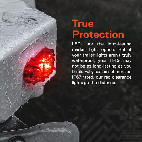 8pc 2.5" Red LED Side Marker Light for Trailers DOT FMVSS 108 SAE P2 - Picture 5 of 8
