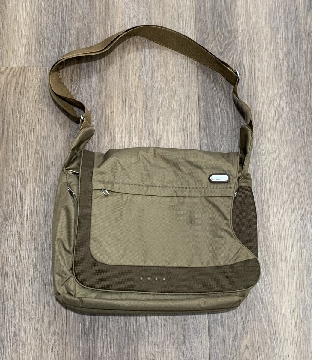 TUMI T-Tech Crossbody Messenger Large Laptop Carry Bag Olive Green