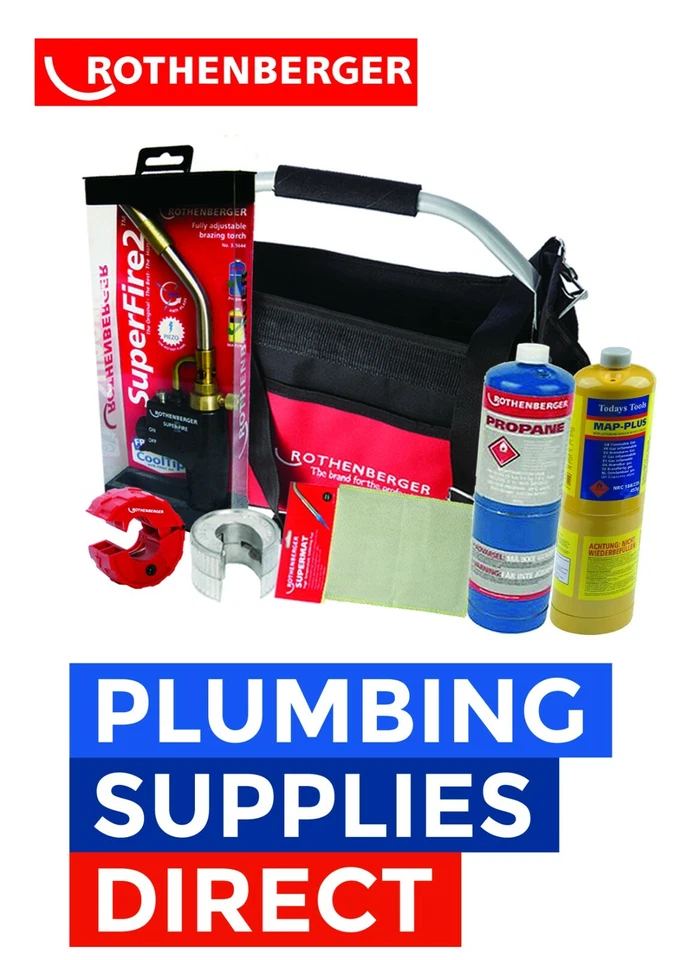 Rothenberger Plumbers Tool Bag Propane/Mapp/Mat/15mm Slice/SuperFire2/Plasticut