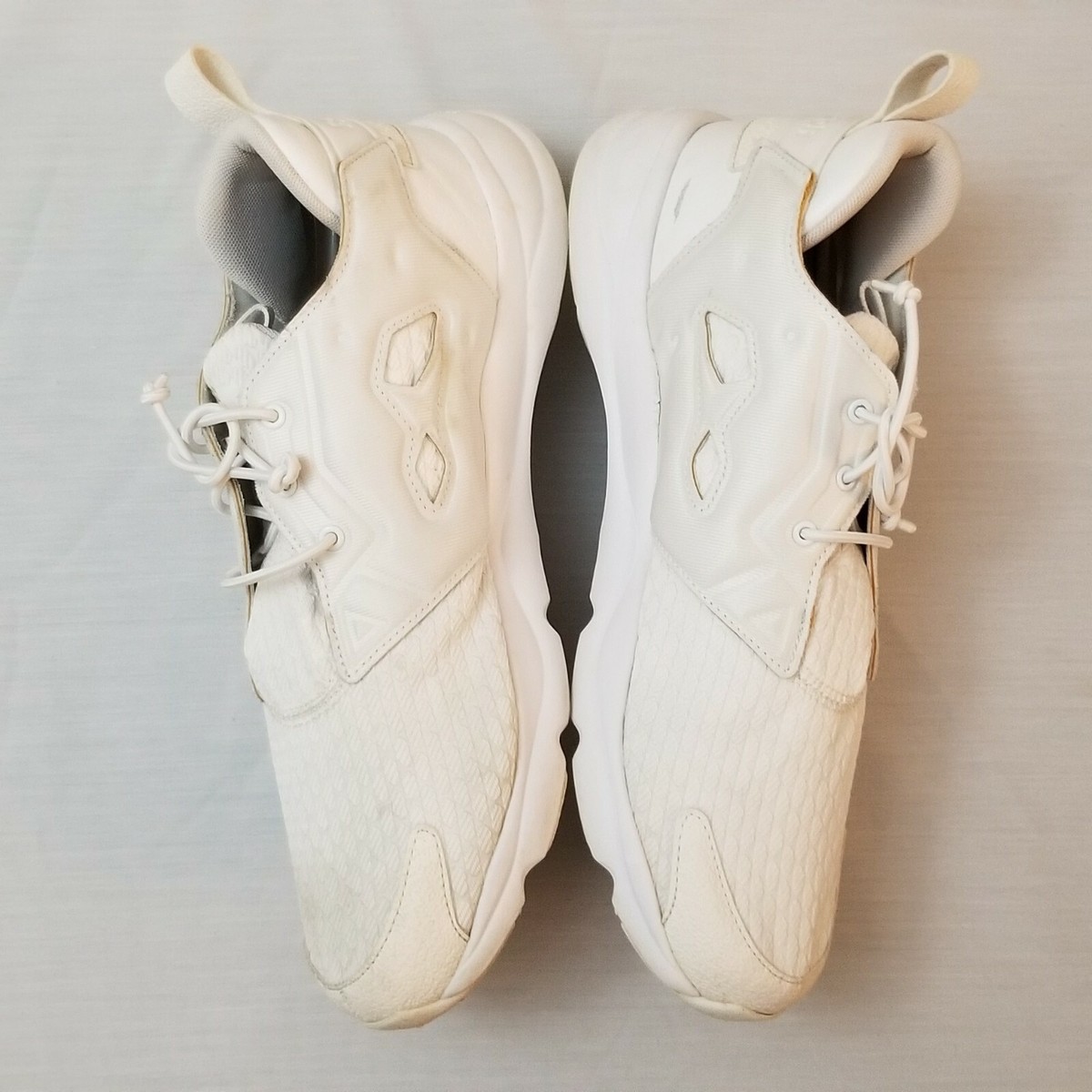 Reebok Mens Furylite Leather/Knitwear Trainers AR2784 White