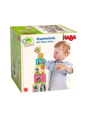 HABA Stapelspielzeug Stapelwürfel Auf dem Land Spielzeug Bauklötze Bausteine