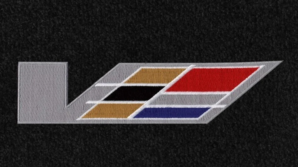 ¡NUEVO! Alfombrillas NEGRAS Cadillac STS 2005-2011 - Logo bordado en V - Juego de 4 Foto 2 de 4