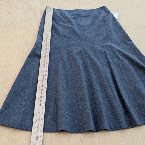 NUEVO CON ETIQUETAS Talbots Gris Lana Línea A Ajuste y Acampanado Preppy Modesta Falda Midi Para Mujer 14 - Imagen 3 de 6