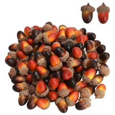 100pcs 3cm Artificial Mini Acorns Fake Fruit Props Lifelike Oak Nut Plants Model