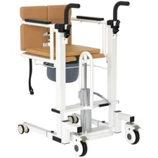 Patient Lift Transfer Chair for Home - 400 lb Capacity Commode Wheelchair