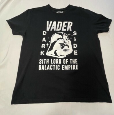 Vader Dark Side Sith Lord of Galactic Empire Black Shirt Star Wars XL