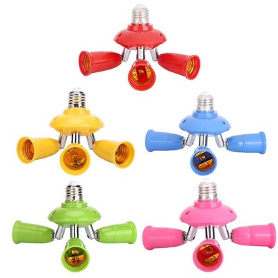 Durable 3 in 1 E27 to E27 Lamp Base Socket Practical Splitter Household LED