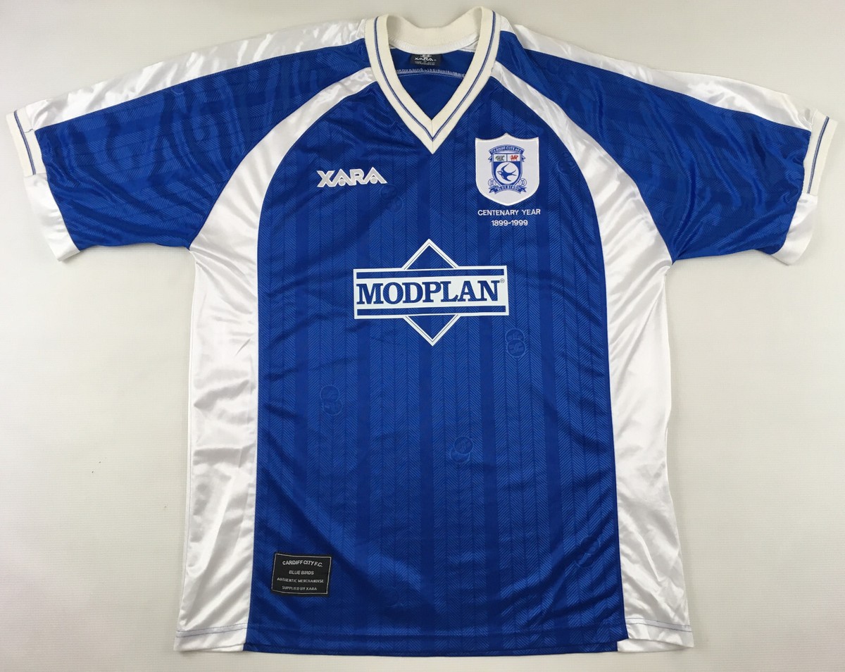 Cardiff City centenary 100周年 ユニフォーム XARA 1999-01 Cardiff City Centenary Home Shirt - 5/10 - (XXL)