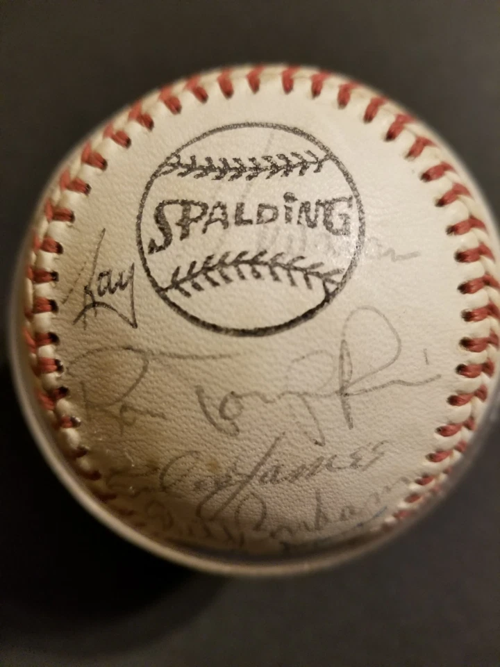 Béisbol firmado por el equipo de Chicago Cubs 1971 NL Ernie Banks Ron Santo Billy Williams Foto 4 de 4