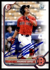 2022 Bowman Prospects Eduardo Lopez Auto Boston Red Sox #BP-134 1st Card B