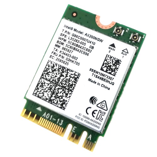 AX200 M.2 WiFi 6 Bluetooth 5 Windows 11 NGFF Network Card 5GHz 2.4Gbps 802.11ax - 第 1/7 張圖片