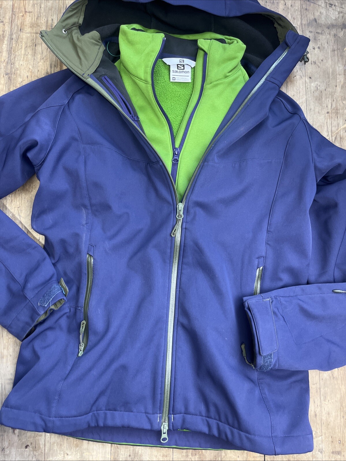 Cappotto da sci donna Salomon con fodera taglia media viola blu verde