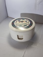 PRISTINE Vintage Cloverleaf Rocking Horse Coasters - Set of 6 & Holder - UNUSED