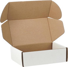 25 Pack 6"X4"X2" Inch Small Shipping Boxes White Corrugated Cardboard Box for Sm