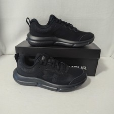 Under Armour Boys' 4Y Grade School Assert 10 Running Shoes Black/Black/Black