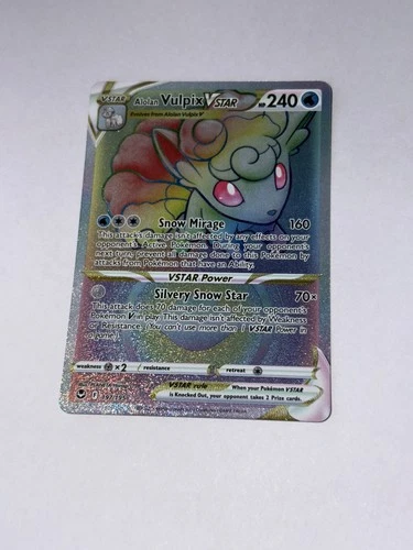Alolan Vulpix VSTAR 197/195 Rare Rainbow Silver Tempest Pokemon NM