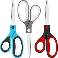 Left Handed Scissors, 8.5 Inch Multi-Purpose Shears, Set of 3
