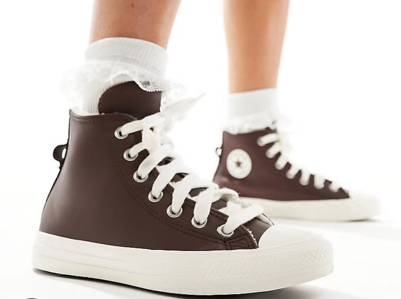 Converse Chuck Taylor All Star fodera alta in pelle ecopelliccia taglia eterna 8 5