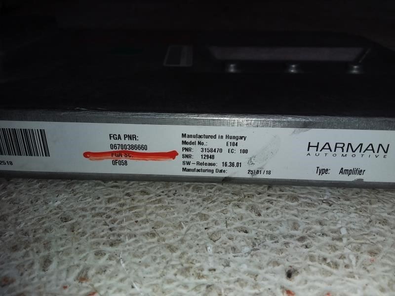 2018 MASERATI LEVANTE OEM Harman Amplifier Part Number 6700386660