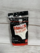 Vintage Hanes Boys Briefs Underwear Size 8 White Cotton 3 Pair NIP 1992 USA