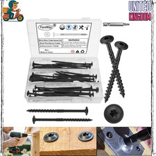 50 Pcs Timber Screws,6.3x100mm Heavy Duty Structural Wood Screws,Torx Wafer Head