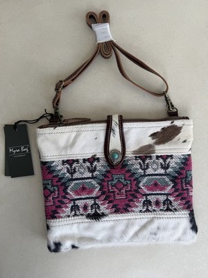 Myra Bag MIA Women's Pink Aztec Leather & Haircalf Crossbody NWT