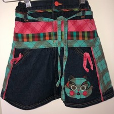 vintage Oilily denim/corduroy skirt NWOT euro 138 7-8 