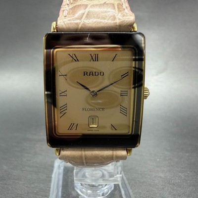 Rado Florence Watch Men 24mm Gold Dial Gold Tone Date 160.3605.2N