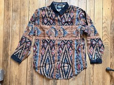 vintage 80s 90s brooks  dunn western shirt Large panhandle slim Brushpopper USA