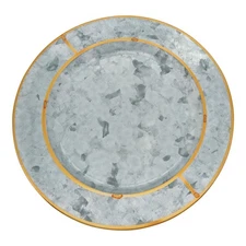 Gold Rim Galvanized Charger Plates (Set of 4)