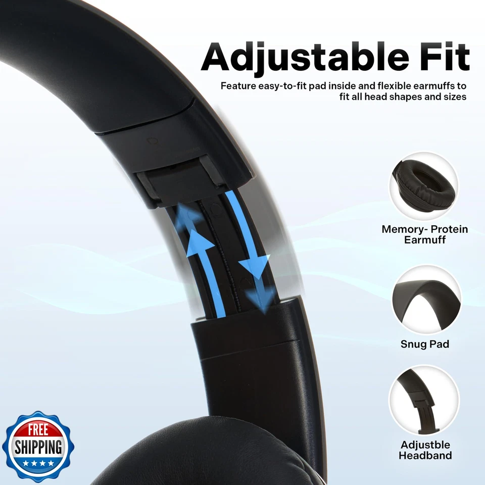 Auriculares Bluetooth iJoy Sobre la Oreja, Inalámbricos y con Cable Plegables Auriculares Construidos Foto 3 de 4