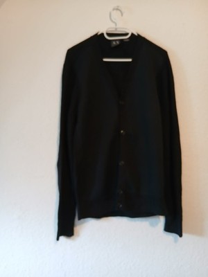 Armani Exchange Herren Strickjacke Cardigan Schwarz Gr. S Jacke wie NEU Waffel