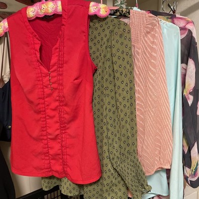 Lot Of 5 Women's Small XS Sheer Dress Shirts Limited Candies Maison d Amelie