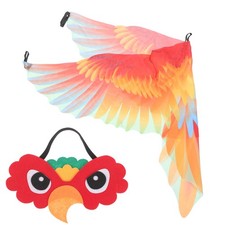 Reusable Fabric Parrot Wings and Mask Set Kids Costume for Halloween Dress Up