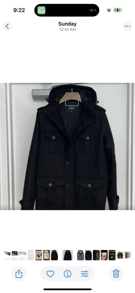 Chaquetón de invierno pesado Express mediano de inspiración militar para hombre Foto 2 de 4