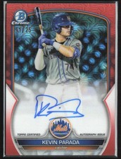 Kevin Parada 2023 Bowman Chrome Mega Box Mojo Orange Refractor Auto /25 #8 New